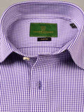 Nabeel & Aqeel Shirt Hidden Button Down Collar R-06 Custom Fit Purple Check NSHH6C05