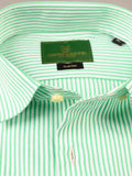 Nabeel & Aqeel Shirt Hidden Button Down Collar R-06 Custom Fit Green & White Striped NSHH6C10