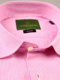 Nabeel & Aqeel Shirt Hidden Button Down Collar R-06 Custom Fit Pink White Check NSHH6C12