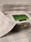 Nabeel & Aqeel Shirt Hidden Button Down Collar R-06 Custom Fit Grey Gingham Check NSHH6C13