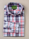 Nabeel & Aqeel Shirt Hidden Button Down Collar R-06 Custom Fit Multi Check NSHH6C19