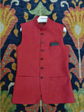 Nabeel & Aqeel Waistcoat Rouge Black Button Men NWCB0058