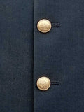 Nabeel & Aqeel Men Waist Coat Navy Weaved Golden Antique Button NWCB0083