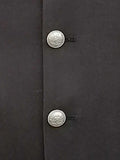 Nabeel & Aqeel Men Waist Coat Black Weaved Silver Dull Button NWCB0085