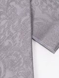 Piero Butti Tie with Pocket Square Grey Leaf Pattern PBTPS036