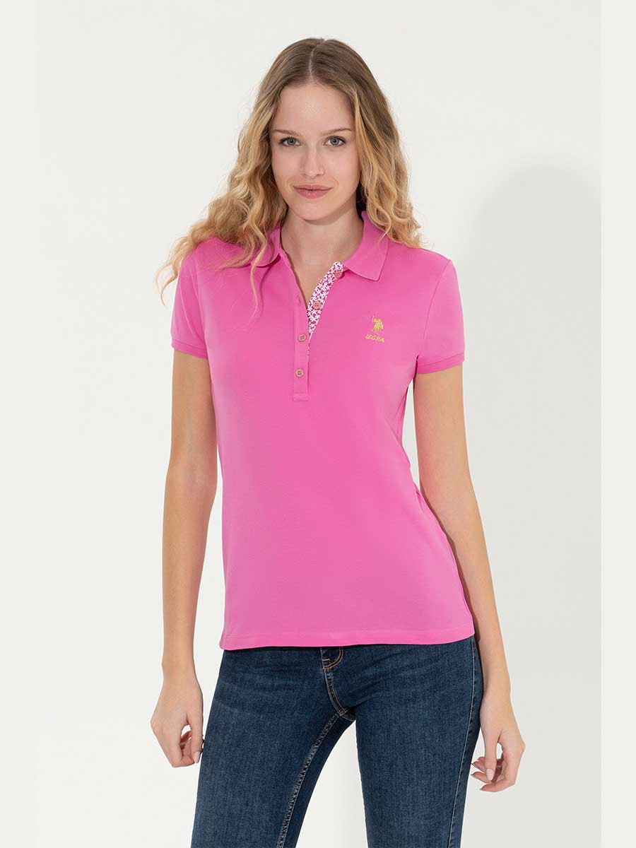 USPA Polo Shirt Women Pink VR041 USPOW042 SCH US Polo Assn