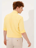 USPA Shirt Men Light Yellow VR004 USPSH257 Slim Fit US Polo Assn.