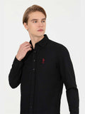 USPA Shirt Men Black VR046 USPSH262 Regular Fit US Polo Assn.