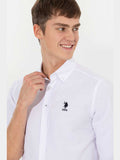 USPA Shirt Men White VR013 USPSH263 Regular Fit US Polo Assn.