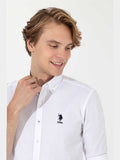 USPA Shirt Men White VR013 USPSH270 Regular Fit US Polo Assn.